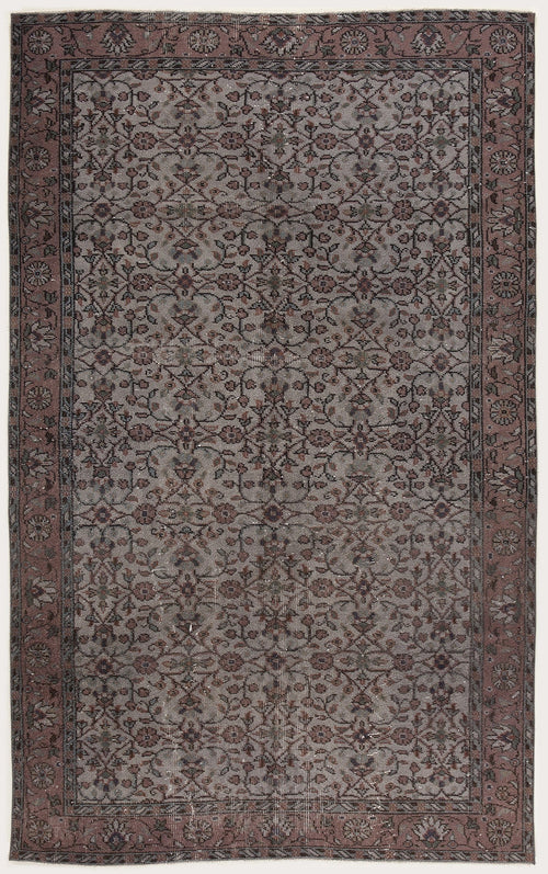 Atina Brown Vintage Wool Handmade Area Rug 5'1" x 8'6"