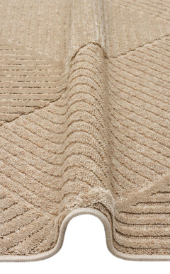 Geometric Wool Rug - Machine Made Brown Flatweave Area Rug With Soft Texture