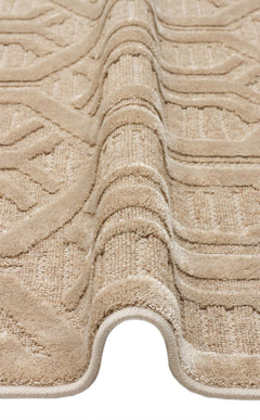 Geometric Wool Area Rug – Machine Made Brown Flatweave Carpet With Soft Texture