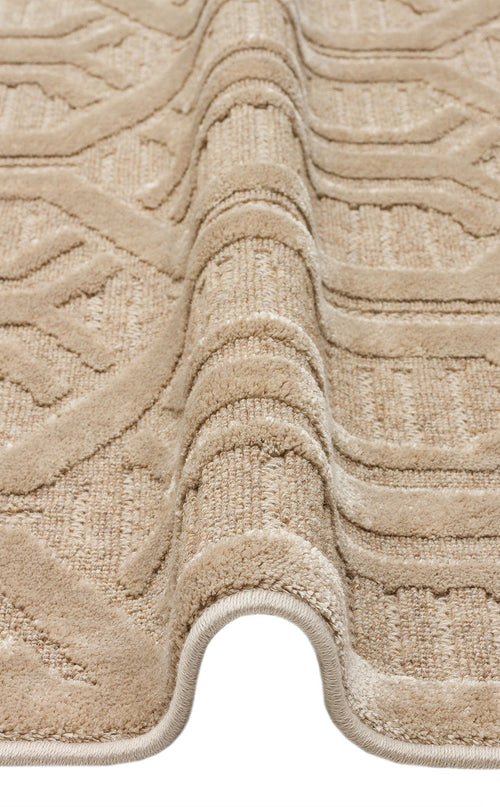 Geometric Wool Area Rug – Machine Made Brown Flatweave Carpet With Soft Texture