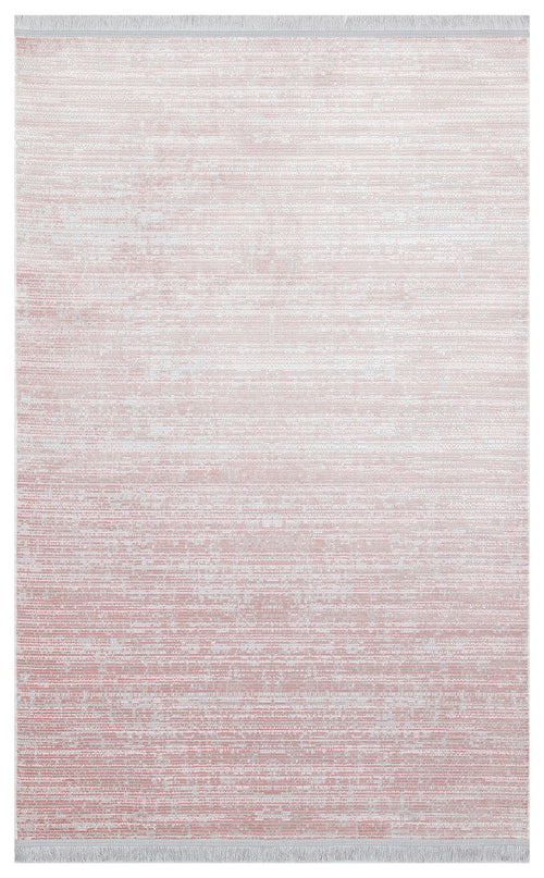 Pink Striped Area Rug - Machine Made Washable Non Slip Flatweave Carpet