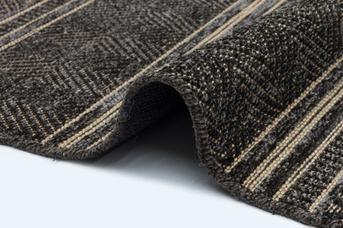 Machine Made Area Rug – Anthracite Geometric Cotton Yarn Carpet for Living Room