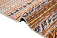 Brown Striped Area Rug – Soft Cotton Chenille Rug | Digital Print Carpet