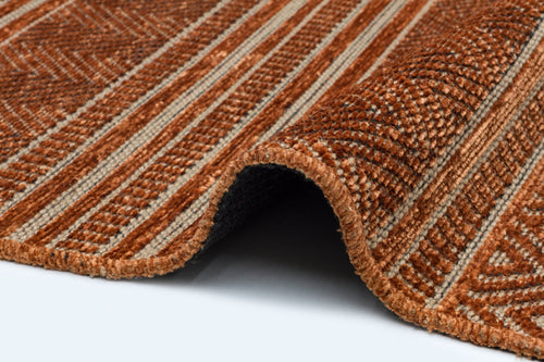 Modern Area Rug - Orange Machine Made Rug with Cotton Yarn for Living Room