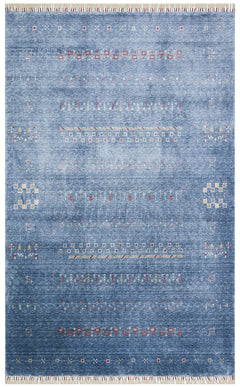Blue Viscose Rug – Modern Handmade Rug with Authentic Pattern and Soft Texture
