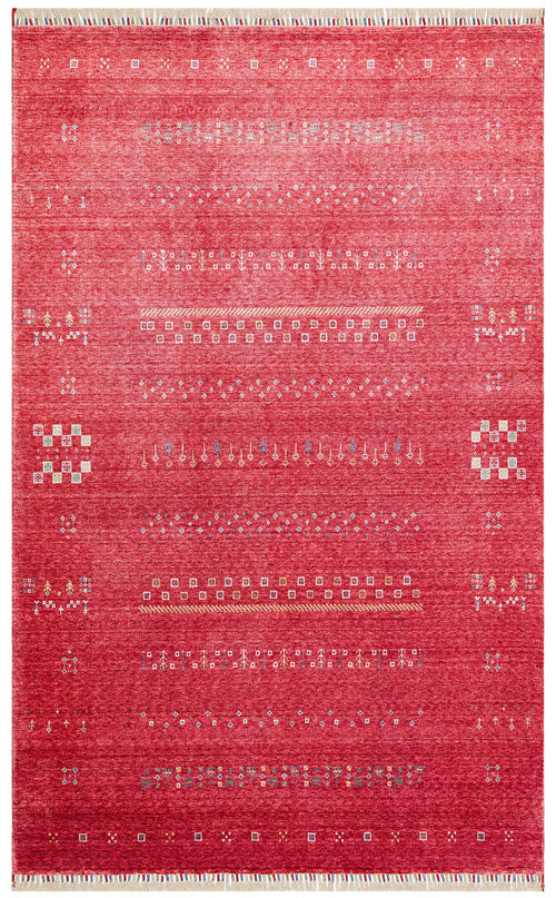 Benevento Red Modern Viscose Handmade Rug