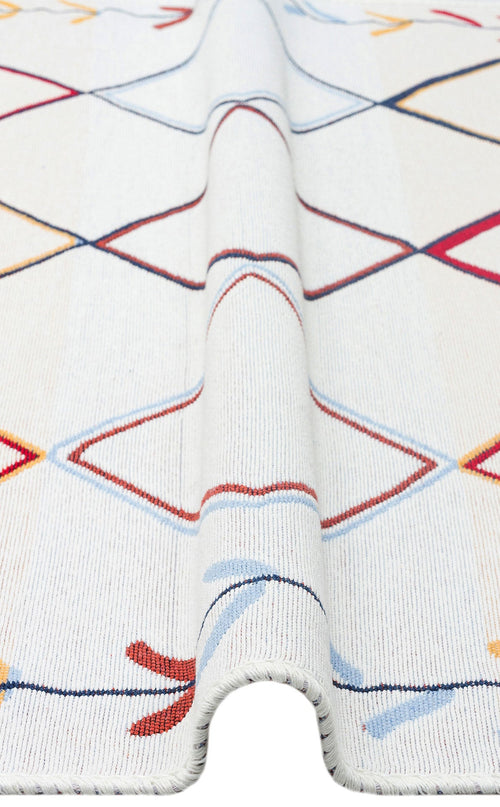 Pottendorf Beige Geometric Cotton Kilim