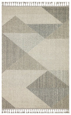 Grey Jute Area Rug – Machine Made Geometric Rug with Soft Texture Carpet