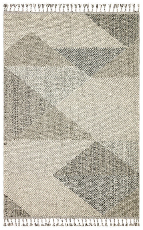 Grey Jute Area Rug – Machine Made Geometric Rug with Soft Texture Carpet