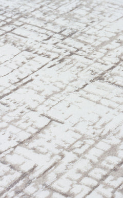 Modern Area Rug - Machine Made Cream Rug With Washable Non Slip Soft Texture