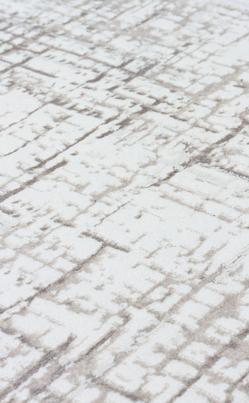 Modern Area Rug - Machine Made Cream Rug With Washable Non Slip Soft Texture