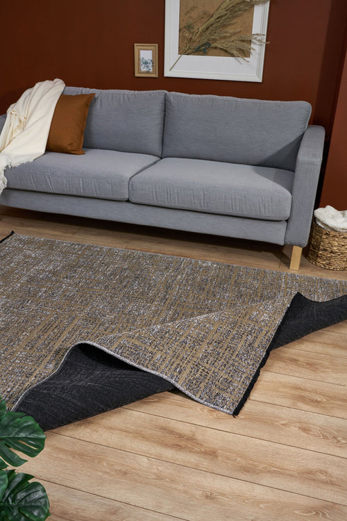Modern Machine Made Rug – Brown Area Rug With Cotton Yarn & Floor Insulation