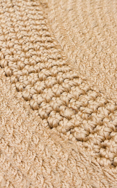 Modern Jute Rug - Beige Round Knit Rug With Soft Texture & Easy Clean