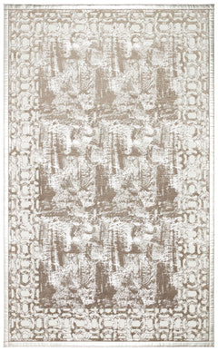 Carved Leather Rug - Modern Grey Leather Carpet With Shiny Border & Anti Slip