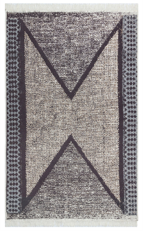 Geometric Cotton Kilim - Modern Woven Rug | Washable Double Sided Flatweave