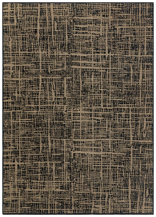 Modern Area Rug - Machine Made Brown Black Woven Cotton Carpet for Living Room