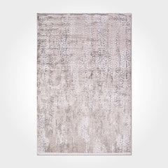 Geometric Area Rug – Machine Made Cream Beige Rug With 6mm Pile Height