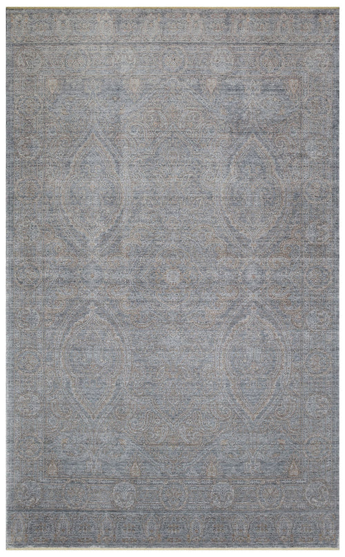 Vintage Ushak Rug - Handmade Overdyed Grey Area Rug | Soft Texture, Dust Free