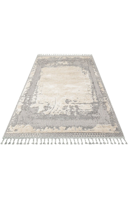 Modern Machine Made Rug - Cream Area Rug | Soft Texture, Dust Free Carpet