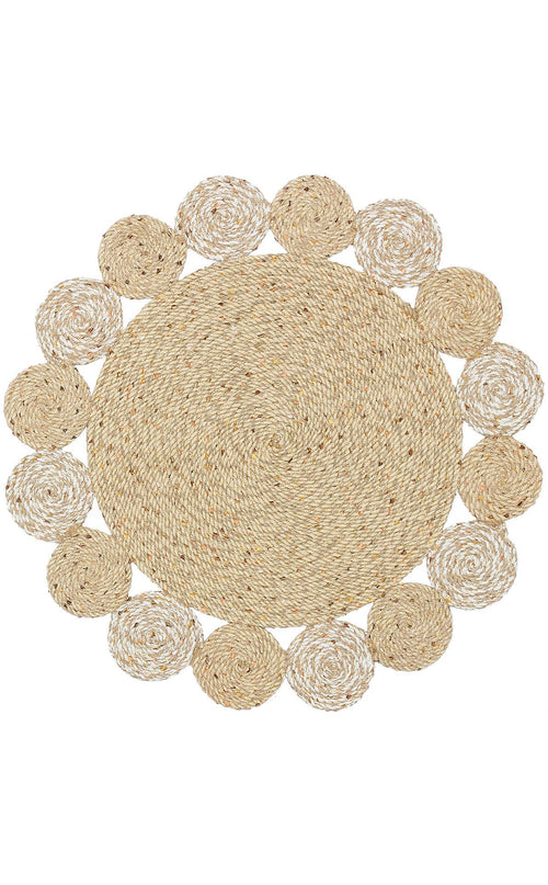 Cary Beige Modern Cotton Jute Rug