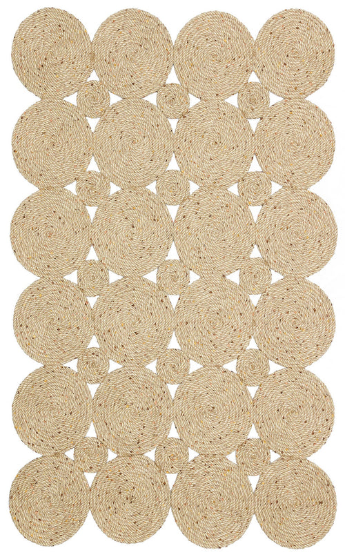 Beige Jute Rug – Geometric Pattern Flatweave Area Rug with Soft Texture