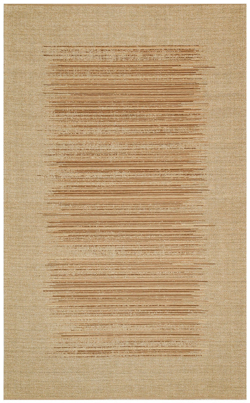 Beige Cotton Kilim - Modern Striped Cotton Rug | Non Slip Flatweave Carpet