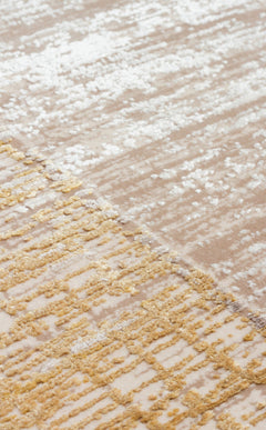 Classic Beige Area Rug – Overdyed Textured Carpet | Machine Made Rug, Soft Texture