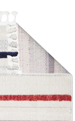 Scandinavian Striped Rug - Modern Area Rug With Soft Textured Ethnic Knitting