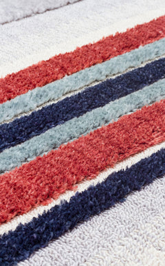 Striped Scandinavian Rug – Modern Soft Textured Carpet With Ethnic Knitting Pattern