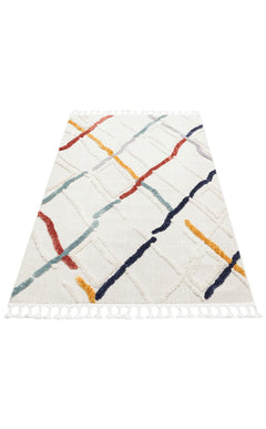 Scandinavian Geometric Rug – Modern Area Rug with Ethnic Pattern Carpet Design