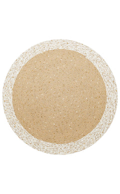 Modern Jute Rug - Beige Knitted Natural Fiber Carpet with Soft Texture