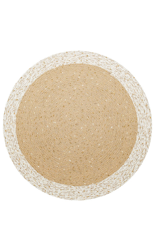 Modern Jute Rug - Beige Knitted Natural Fiber Carpet with Soft Texture