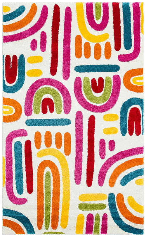 Lustenau Pink Geometric Kids Rug