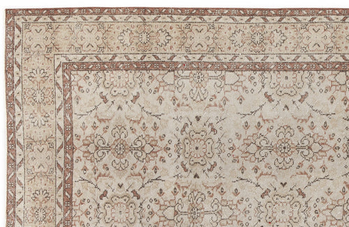 Atina Beige Vintage Wool Handmade Area Rug 5'8" x 9'5"