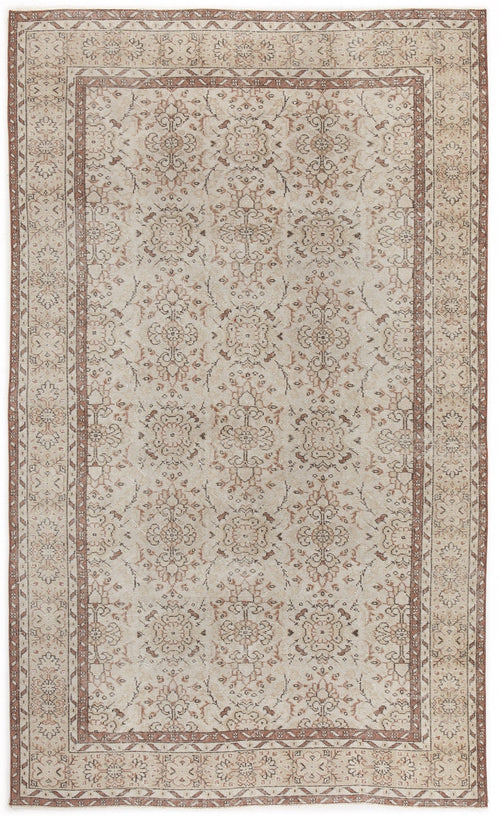 Atina Beige Vintage Wool Handmade Area Rug 5'8" x 9'5"