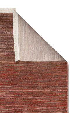 Modern Machine Made Rug – Brown Area Rug With Non Slip Flatweave Texture