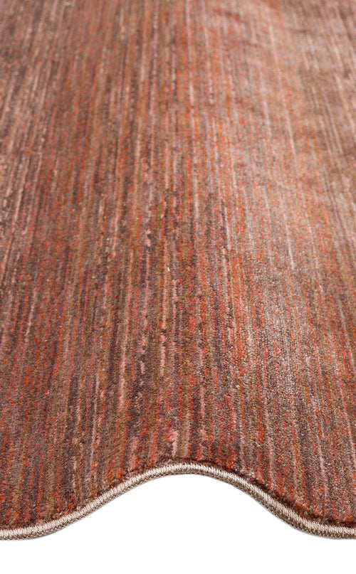 Modern Machine Made Rug – Brown Area Rug With Non Slip Flatweave Texture