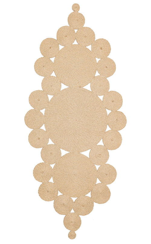 Cotton Jute Rug - Modern Beige Area Rug | Washable Non Slip Flatweave Design