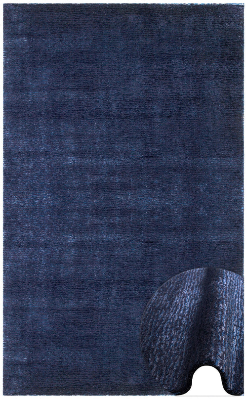 Louisville Navy Modern Wool Viscose Handmade Rug