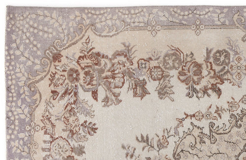 Atina Beige Vintage Wool Handmade Area Rug 5'7" x 9'5"