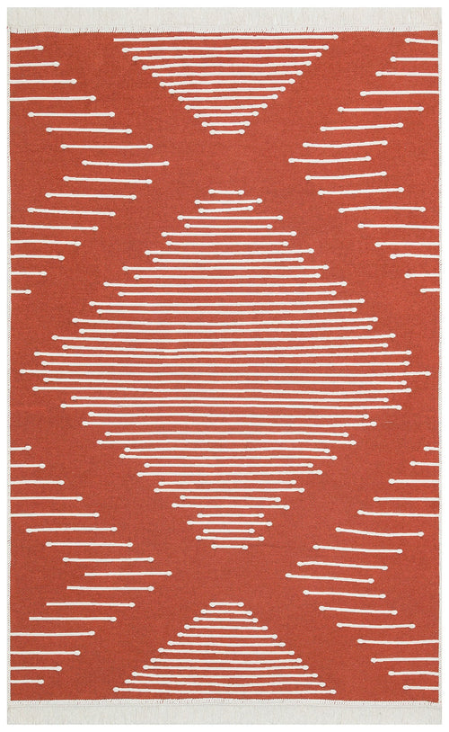 Cotton Kilim Rug – Double Sided Geometric Flatweave Area Rug | Washable Non Slip