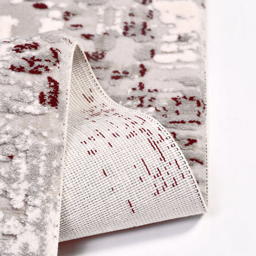 Modern Area Rug – Machine Made Rug with Grey Acrylic Yarn & Overlocked Edge