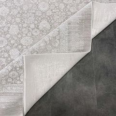 Viscose Area Rug – Machine Made Beige Frame Rug With 7mm Pile Height