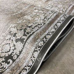 Molly Cream Beige Frame Viscose Machine Made Area Rug