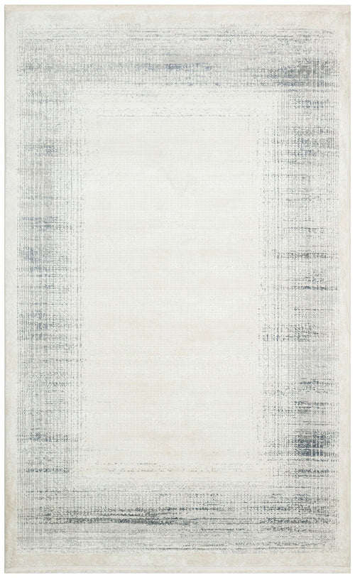 Vintage Area Rug - Cream Machine Made Rug | Washable Non Slip Flatweave Carpet