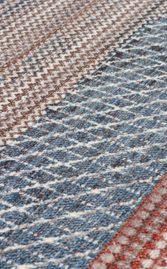 Machine Made Area Rug – Multicolor Striped Flatweave Rug With Soft Texture