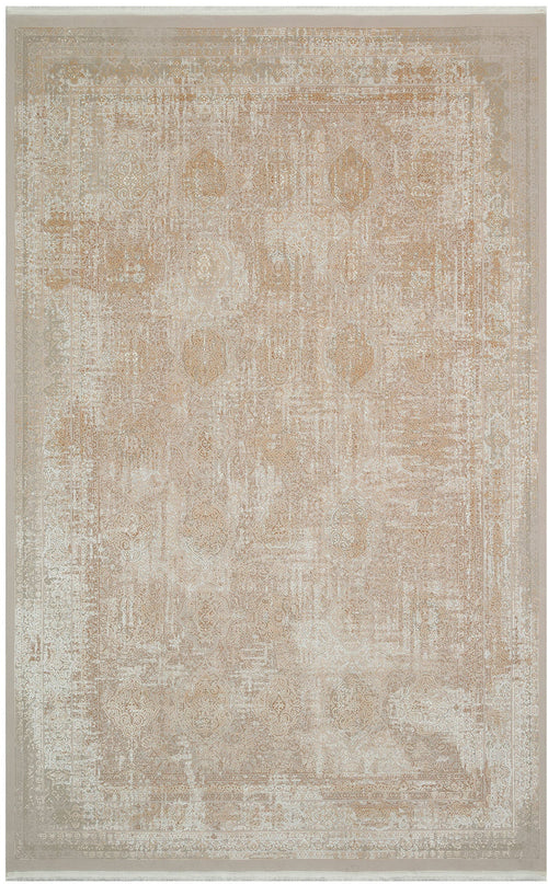 Vintage Cotton Area Rug – Machine Made Cream Rug With Anti Slip Flatweave Design