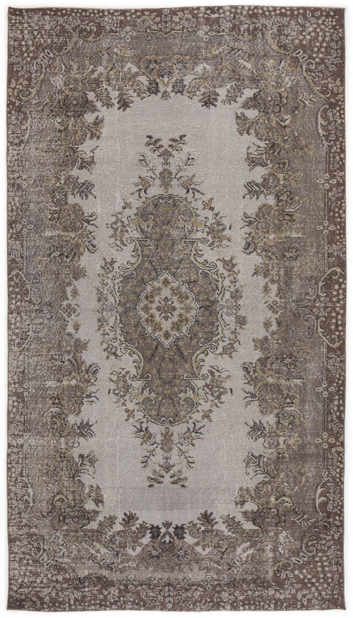 Atina Beige Vintage Wool Handmade Area Rug 5'4" x 9'7"