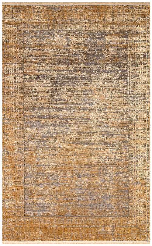 Vintage Area Rug – Gold Overdyed Machine Made Rug | Soft Texture, Antislip Floor Covering