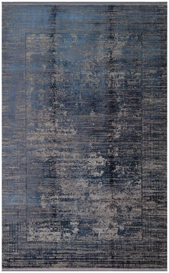 Modern Area Rug – Navy Blue Machine Made Rug With Soft Texture & Anti Slip